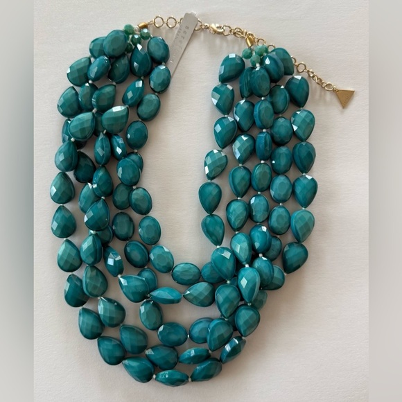 🆕 Serefina Elegant Layered Teal Beaded Necklace - Picture 1 of 8